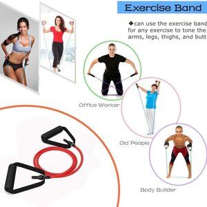Fitness Exercise Resistance Band Set with Handles for Strength Training